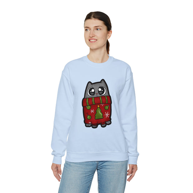 Christmas cat Unisex Heavy Blend™ Crewneck Sweatshirt