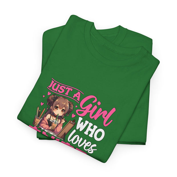 Anime, Boba, Sketching Unisex Heavy Cotton Tee