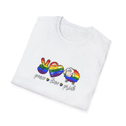 Peace Love and Pride Unisex Softstyle T-Shirt