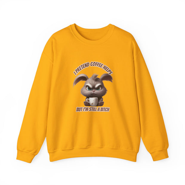 I Pretend that Coffee Helps Unisex Heavy Blend™ Crewneck Sweatshirt