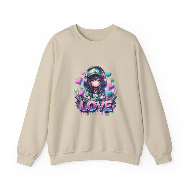 Graffiti Anime Girls Unisex Heavy Blend™ Crewneck Sweatshirt