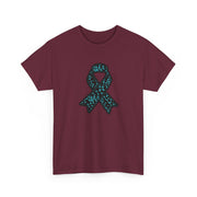 Ovarian Cancer Ribbon Unisex Heavy Cotton Tee