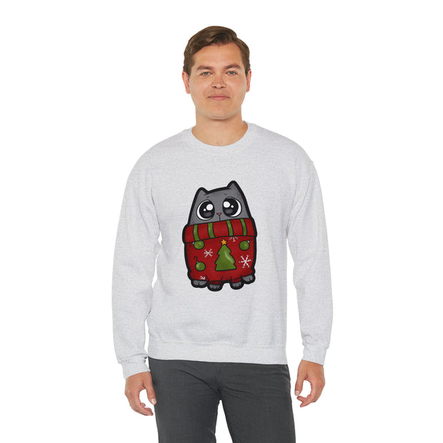 Christmas cat Unisex Heavy Blend™ Crewneck Sweatshirt