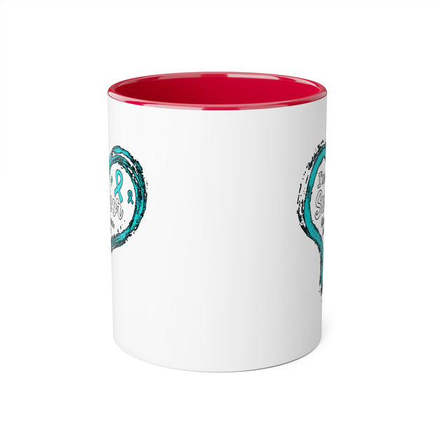 Ovarian Cancer Survivor Accent Mugs, 11oz