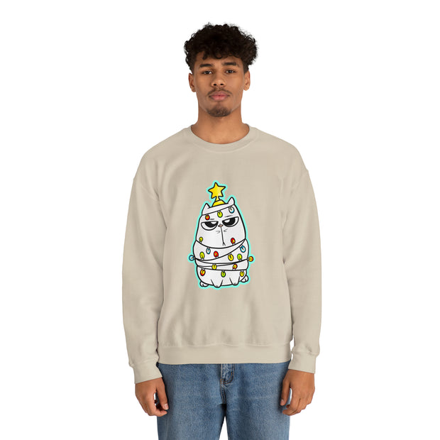 Christmas cat Unisex Heavy Blend™ Crewneck Sweatshirt