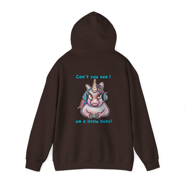 Busy Gaming Unicorn Unisex Heavy Blend™ Hooded Sweatshirt