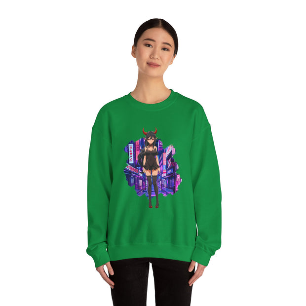 Anime Female Demon Unisex Heavy Blend™ Crewneck Sweatshirt