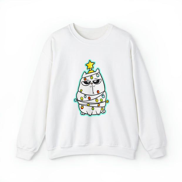 Christmas cat Unisex Heavy Blend™ Crewneck Sweatshirt