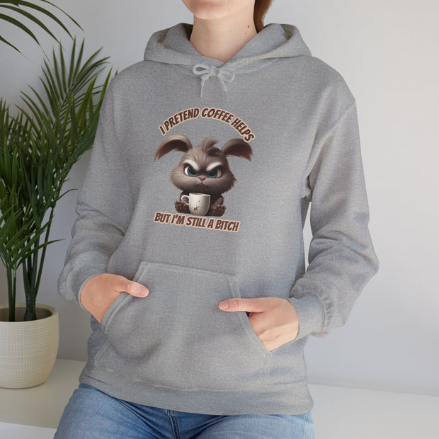 I Pretend that Coffee Helps Unisex Heavy Blend™ Hooded Sweatshirt