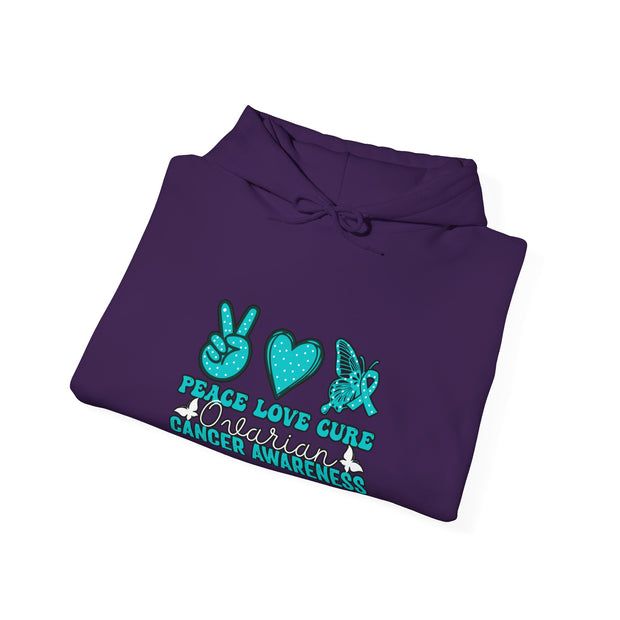 Peace Love Cure Unisex Heavy Blend™ Hooded Sweatshirt