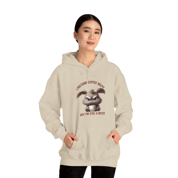 I Pretend that Coffee Helps Unisex Heavy Blend™ Hooded Sweatshirt
