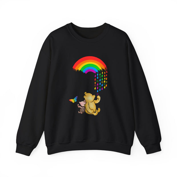 Winnie the Pooh Raining Pride Unisex Heavy Blend™ Crewneck Sweatshirt