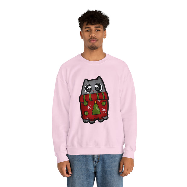 Christmas cat Unisex Heavy Blend™ Crewneck Sweatshirt