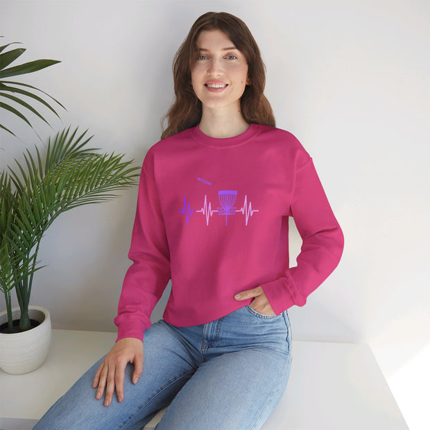 Disc Golf Heartbeat Unisex Heavy Blend™ Crewneck Sweatshirt