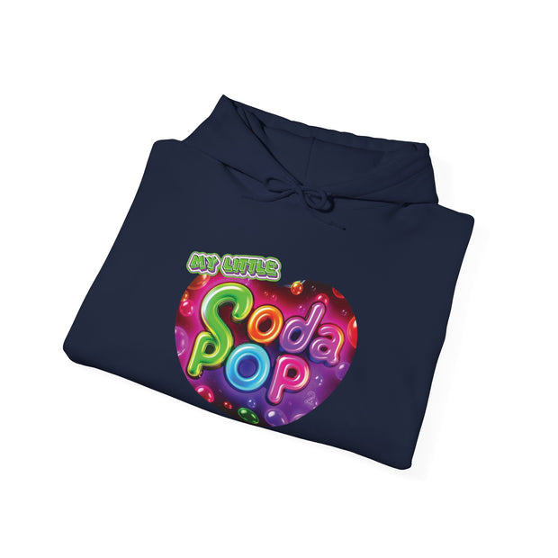 Soda Pop Heart Hoodie - Retro Unisex Sweatshirt for Fun Gatherings, Cozy Nights, Music Festivals, Unique Gifts & Casual Wear