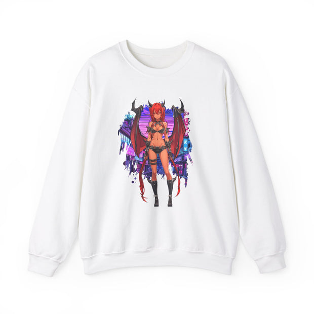 Anime Female Demon Unisex Heavy Blend™ Crewneck Sweatshirt