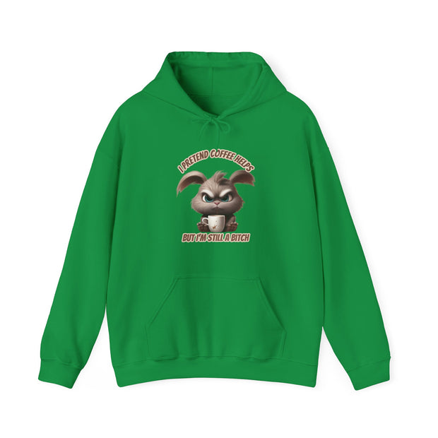 I Pretend that Coffee Helps Unisex Heavy Blend™ Hooded Sweatshirt