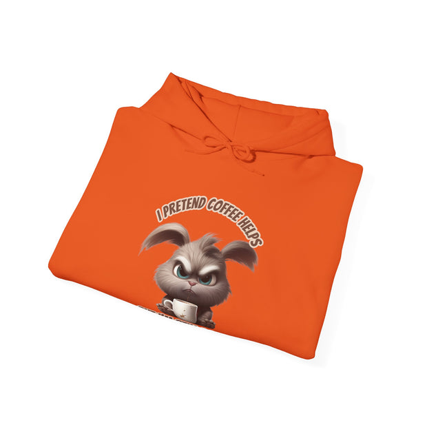 I Pretend that Coffee Helps Unisex Heavy Blend™ Hooded Sweatshirt