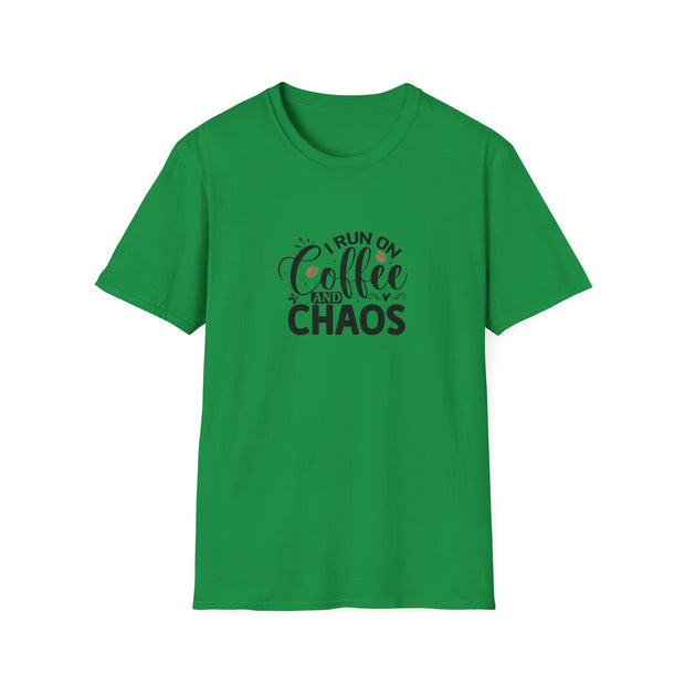 I Run on Coffee and Chaos Unisex Softstyle T-Shirt