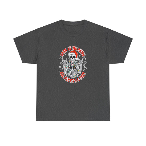 Festive Skeleton Unisex Heavy Cotton Tee