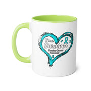 Ovarian Cancer Survivor Accent Mugs, 11oz