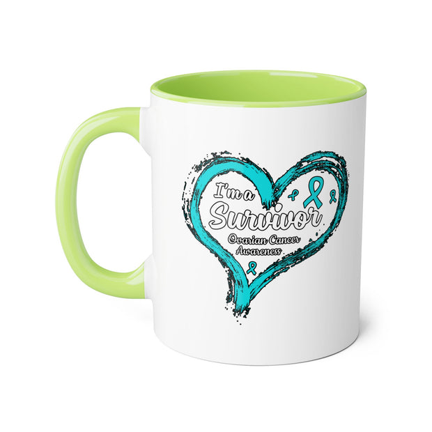 Ovarian Cancer Survivor Accent Mugs, 11oz