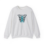 Ovarian Cancer Butterfly Unisex Heavy Blend™ Crewneck Sweatshirt