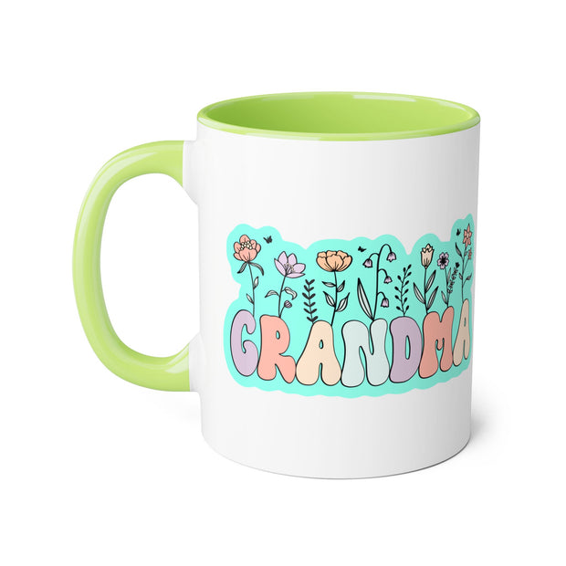 Grandma Flowers Accent Mugs, 11oz