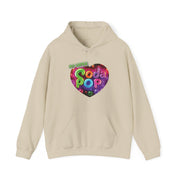 Soda Pop Heart Hoodie - Retro Unisex Sweatshirt for Fun Gatherings, Cozy Nights, Music Festivals, Unique Gifts & Casual Wear