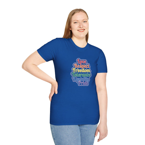 Love Respect Freedom Unisex Softstyle T-Shirt