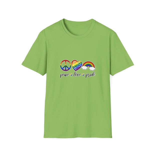 Peace Love and Pride Unisex Softstyle T-Shirt