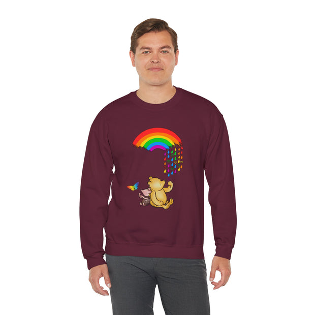 Winnie the Pooh Raining Pride Unisex Heavy Blend™ Crewneck Sweatshirt