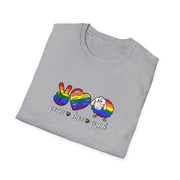 Peace Love and Pride Unisex Softstyle T-Shirt