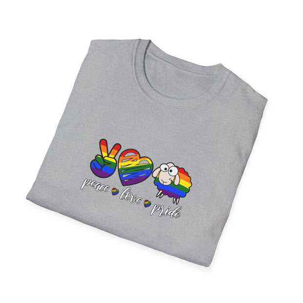 Peace Love and Pride Unisex Softstyle T-Shirt