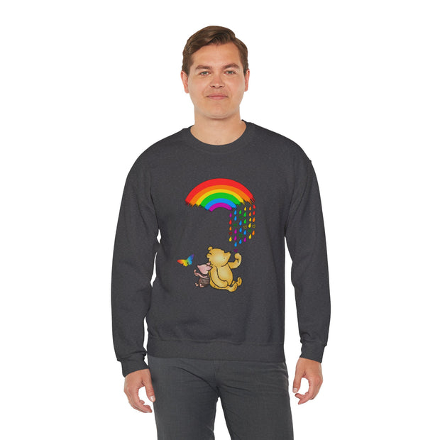 Winnie the Pooh Raining Pride Unisex Heavy Blend™ Crewneck Sweatshirt