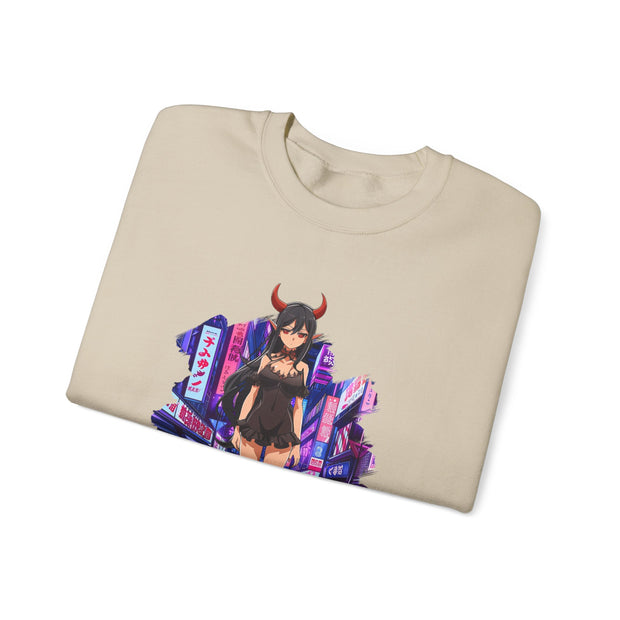 Anime Female Demon Unisex Heavy Blend™ Crewneck Sweatshirt