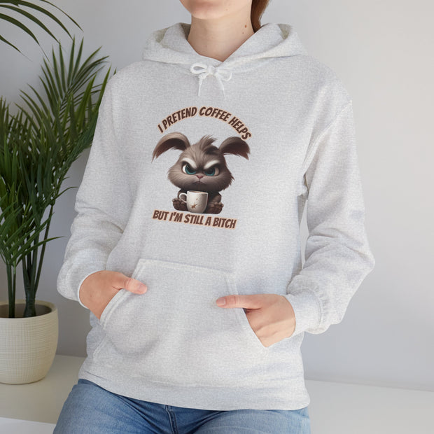 I Pretend that Coffee Helps Unisex Heavy Blend™ Hooded Sweatshirt