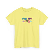 Colorful Soda Pop Unisex Heavy Cotton Tee | Fun Graphic Tee for All Occasions, Festival Apparel, Casual Wear, Gift Ideas, Summer Style