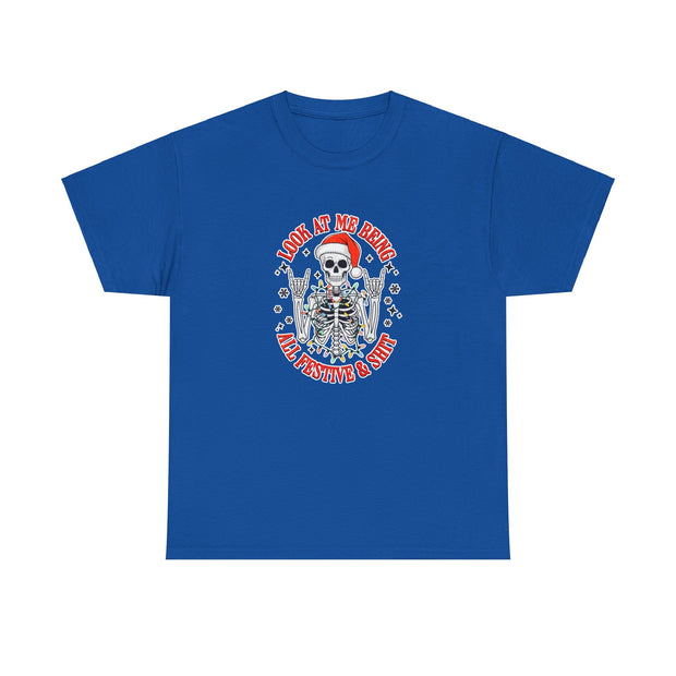 Festive Skeleton Unisex Heavy Cotton Tee