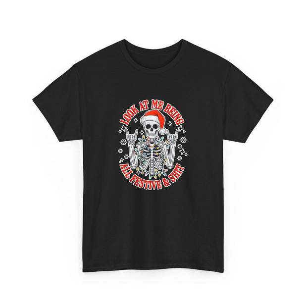 Festive Skeleton Unisex Heavy Cotton Tee