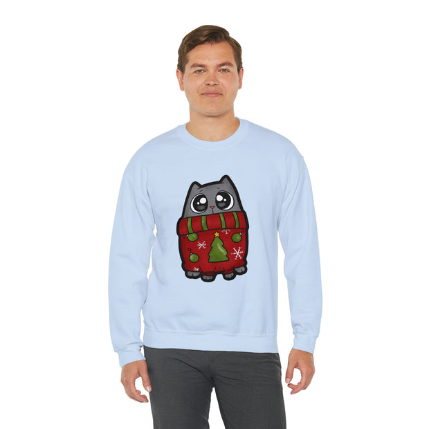 Christmas cat Unisex Heavy Blend™ Crewneck Sweatshirt