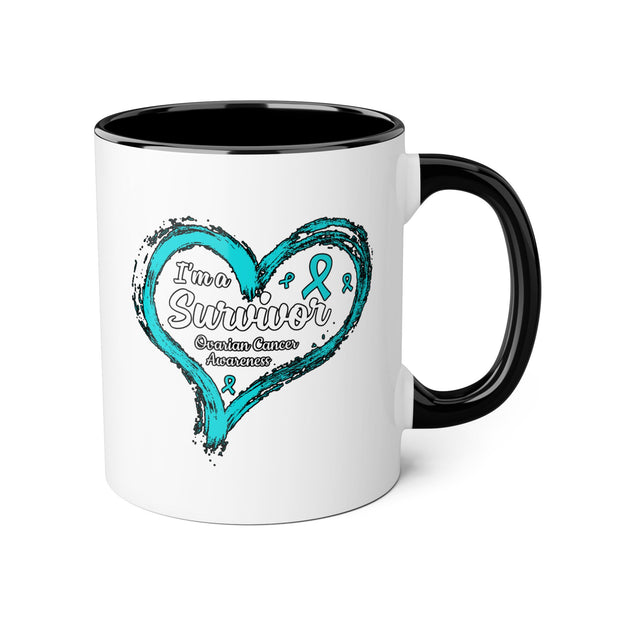 Ovarian Cancer Survivor Accent Mugs, 11oz