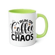Coffee and Chaos Accent Mugs, 11oz