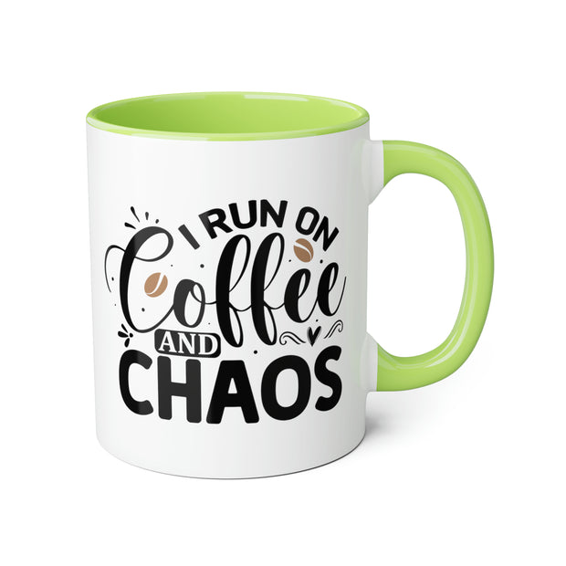 Coffee and Chaos Accent Mugs, 11oz
