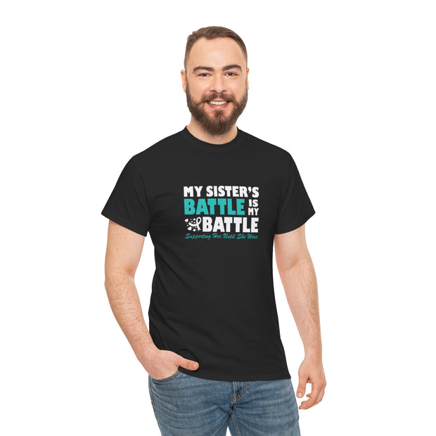 Sister Ovarian Cancer Unisex Heavy Cotton Tee