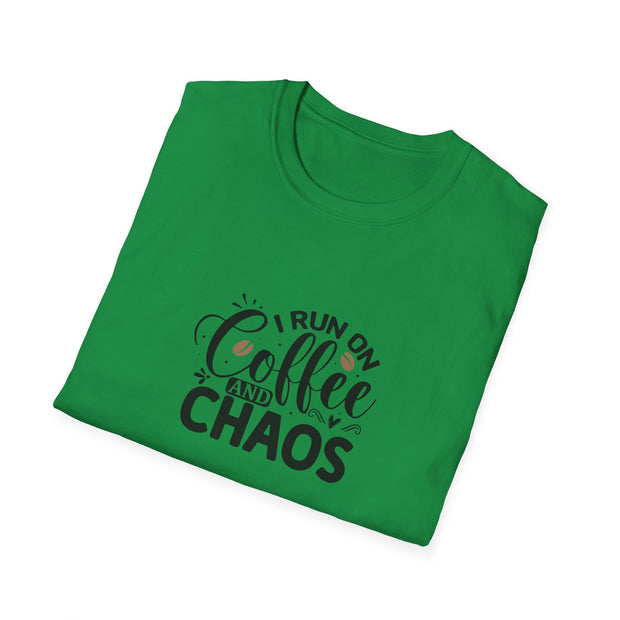 I Run on Coffee and Chaos Unisex Softstyle T-Shirt