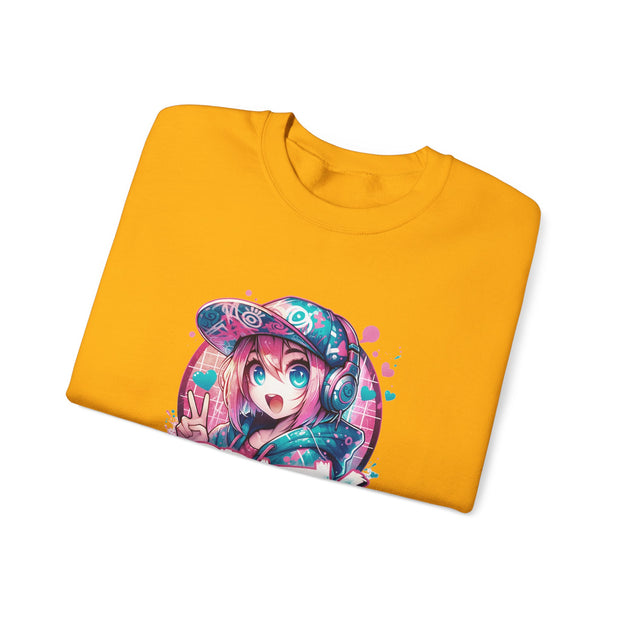 Graffiti Anime Girls Unisex Heavy Blend™ Crewneck Sweatshirt
