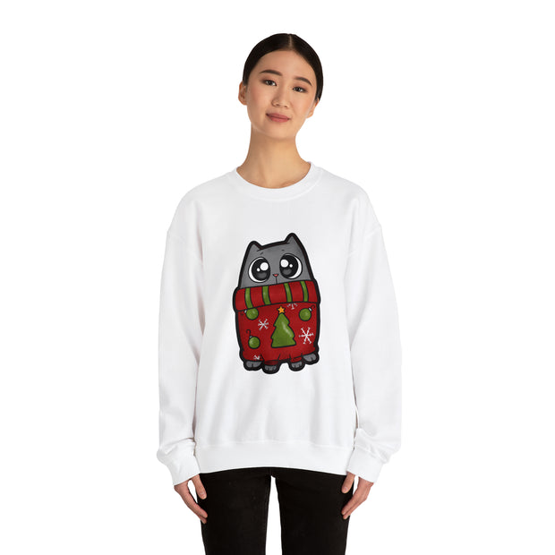 Christmas cat Unisex Heavy Blend™ Crewneck Sweatshirt