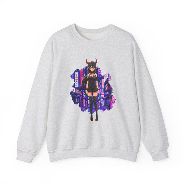 Anime Female Demon Unisex Heavy Blend™ Crewneck Sweatshirt