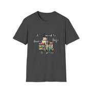 Books, dogs & coffee Unisex Softstyle T-Shirt